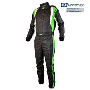 RRS Speed race suit - Black and Green - FIA 8856-2018