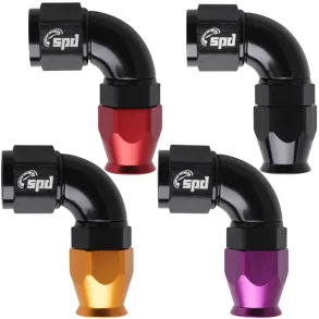 AN8 - 90 Full flow PTFE Slange fitting