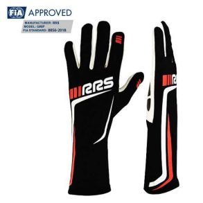 GRIP 2 racing gloves - Black logo RED - FIA 8856-2018