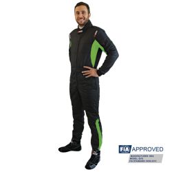  RRS Diamond Star race suit black and green FIA 8856-2018