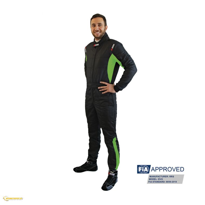  RRS Diamond Star race suit black and green FIA 8856-2018