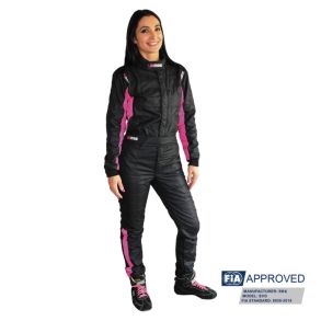 RRS Diamond Star race suit - Black / Pink - FIA 8856-2018