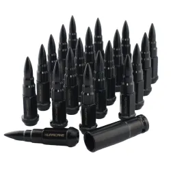 Hjulmtrik Aluminium Sort M12x1,25