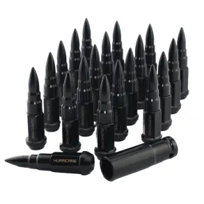 Hjulmtrik Aluminium Sort M12x1,25