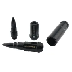 Hjulmtrik Aluminium Sort M12x1,25