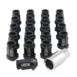 Hjulmtrik Aluminium Sort M12x1,25 (39mm)