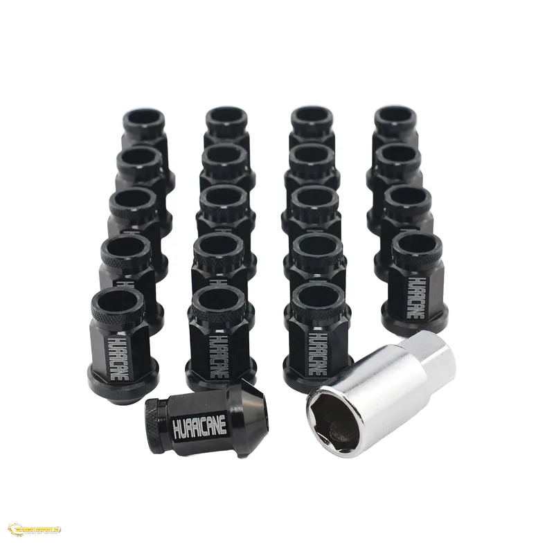 Hjulm�trik Aluminium Sort M12x1,25 (39mm)