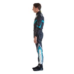 Race suit RRS FIA EVO Dynamic Black / Light Blue - FIA 8856-2018