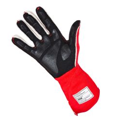 Racing gloves RRS VIRAGE 3 - RED logo WHITE - FIA 8856-2018