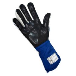 Racing gloves RRS VIRAGE 3 - BLUE logo WHITE - FIA 8856-2018