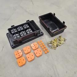 Vejrbestandig rel� og sikringsboks RB6 (bundmontering) 6 rel� + 6 sikringer