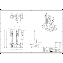 OBP gulvmonteret pedalstativ 3 pedaler Cockpit V2