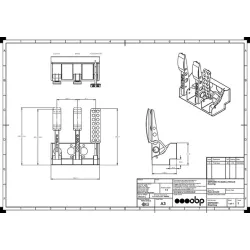OBP gulvmonteret pedalstativ 3 pedaler 3x hovedcylider V1