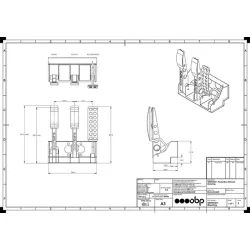 OBP gulvmonteret pedalstativ 3 pedaler 2x hovedcylider