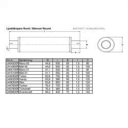 Dmper midi 2 tomme Rustfri
