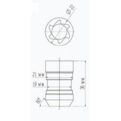 Hjulmtrik St med lsebsning Sort M12x1,5