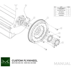 PMC svinghjul BMW M50 S50 M52 M54 240mm 7150g