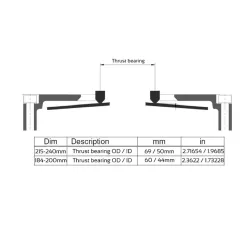 Hydraulisk udrykningsleje (justerbar) Passer 215-240mm kobling
